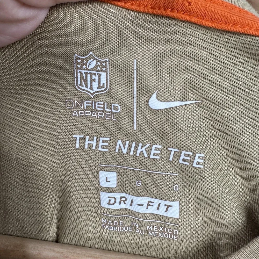 New England Patriots Shirt Mens Large Beige NFL Football Salute To Service‎ Nike